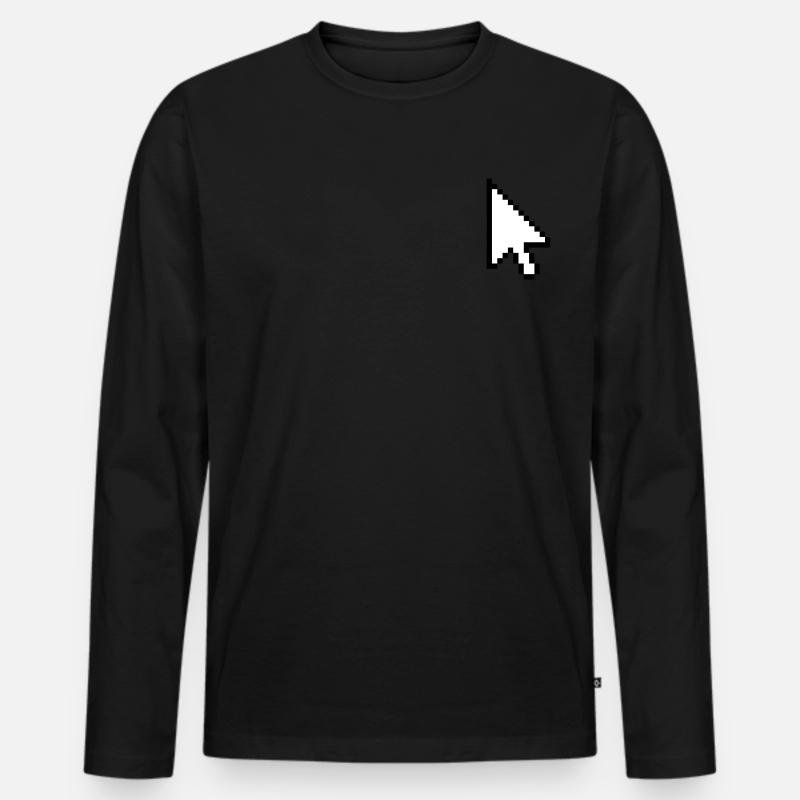 Mauszeiger - Männer Premium Bio Langarmshirt - Schwarz