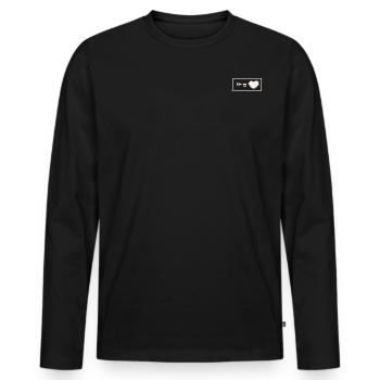 Herz mit Schlüssel - Männer Premium Bio Langarmshirt - Schwarz - Vorne - Nico (187cm)