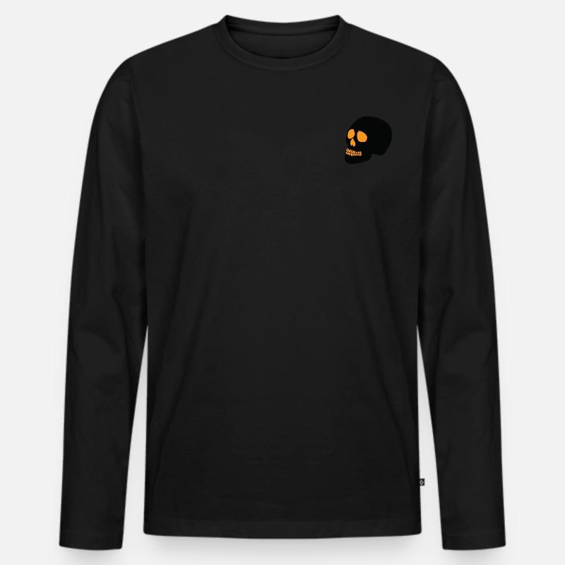 Skull Halloween 2 - Männer Premium Bio Langarmshirt - Schwarz
