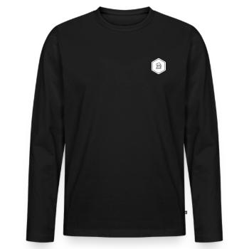 Discreet beer logo for the bachelor party – Bräutigam team - Men's Premium Organic Long Sleeve Shirt - black - Front - Nico (187cm)