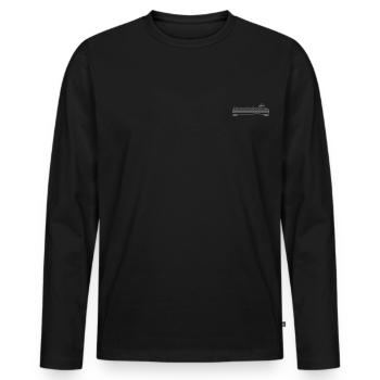 Platine True Graphic Print - T-shirt manches longues Premium bio Homme - noir - Devant - Nico (187cm)