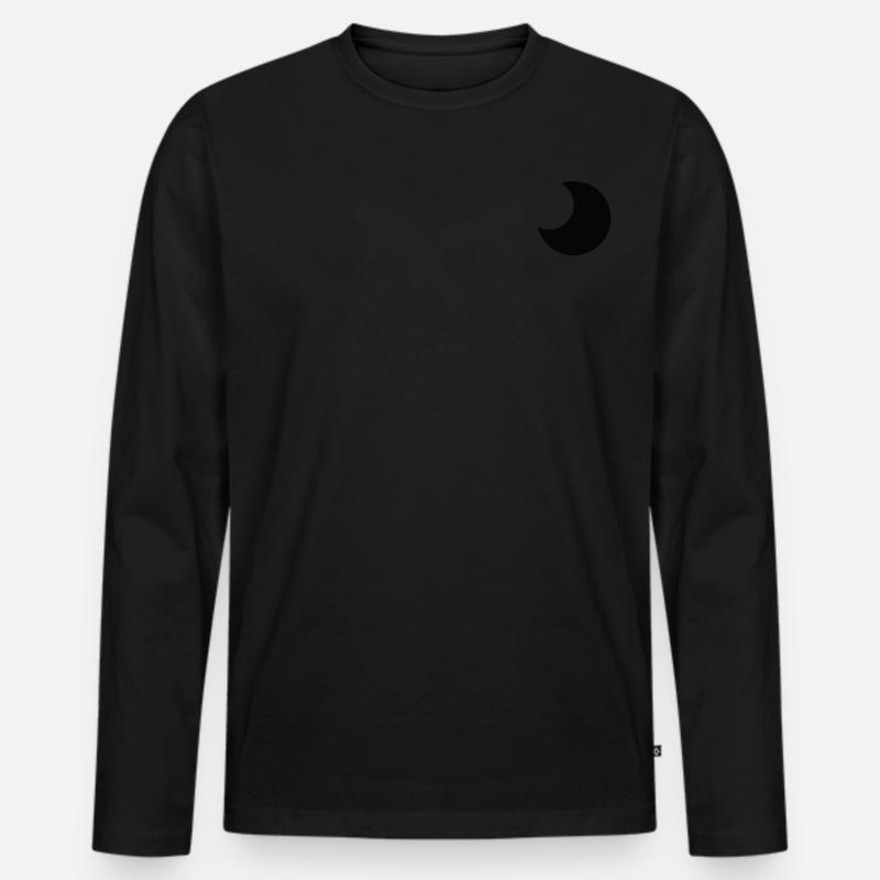 Moon Halloween - Männer Premium Bio Langarmshirt - Schwarz