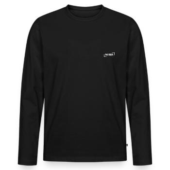 bober - Männer Premium Bio Langarmshirt - Schwarz - Vorne - Nico (187cm)