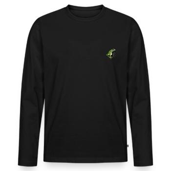 SMARTPHONE FROG - Men's Premium Organic Long Sleeve Shirt - black - Front - Nico (187cm)