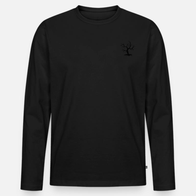 Halloween Tree - Männer Premium Bio Langarmshirt - Schwarz