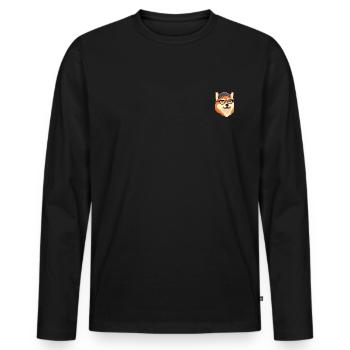 Shiba Inu Pixel Art Amateurs de chiens - T-shirt manches longues Premium bio Homme - noir - Devant - Nico (187cm)