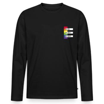 sois gentil, sois poli, sois honnête, LGBT - T-shirt manches longues Premium bio Homme - noir - Devant - Nico (187cm)