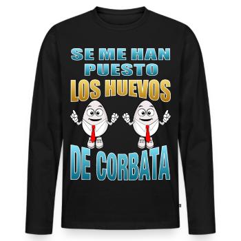 I have got the balls of tie - Men's Premium Organic Long Sleeve Shirt - black - Front - Nico (187cm)