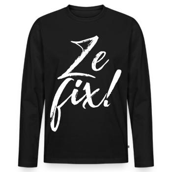 ZEFIX! - Männer Premium Bio Langarmshirt - Schwarz - Vorne - Nico (187cm)