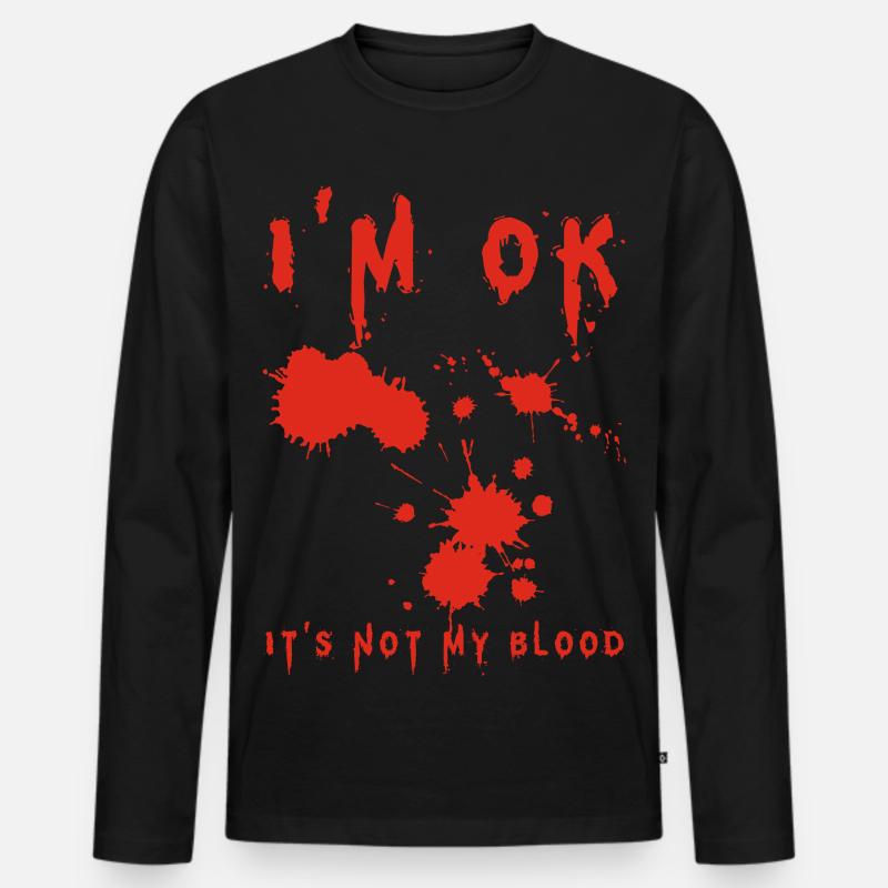 I'm Fine (Englisch) - Männer Premium Bio Langarmshirt - Schwarz