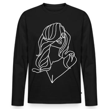 Portrait of a woman in white - Men's Premium Organic Long Sleeve Shirt - black - Front - Nico (187cm)