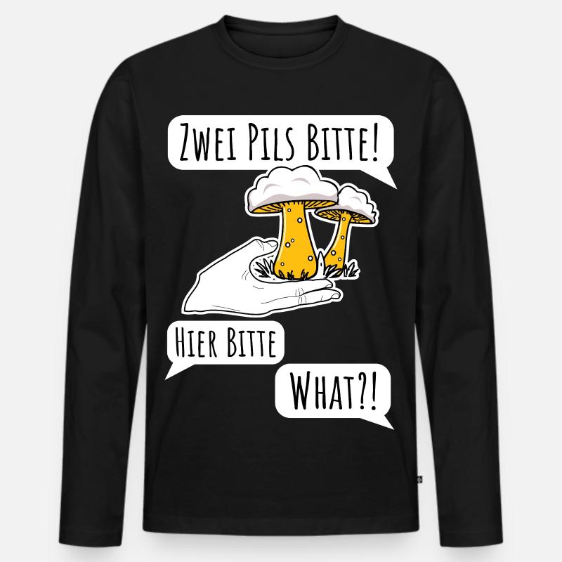 Bier bestellen ist nicht einfach! Pils oder Pilz? Männer Premium Bio Langarmshirt