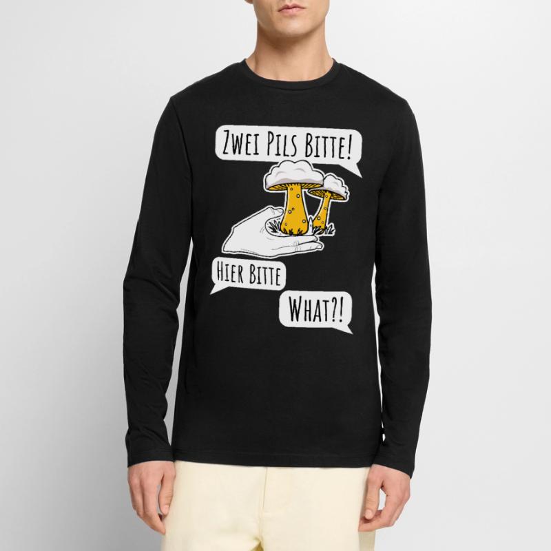 Bier bestellen ist nicht einfach! Pils oder Pilz? Männer Premium Bio Langarmshirt