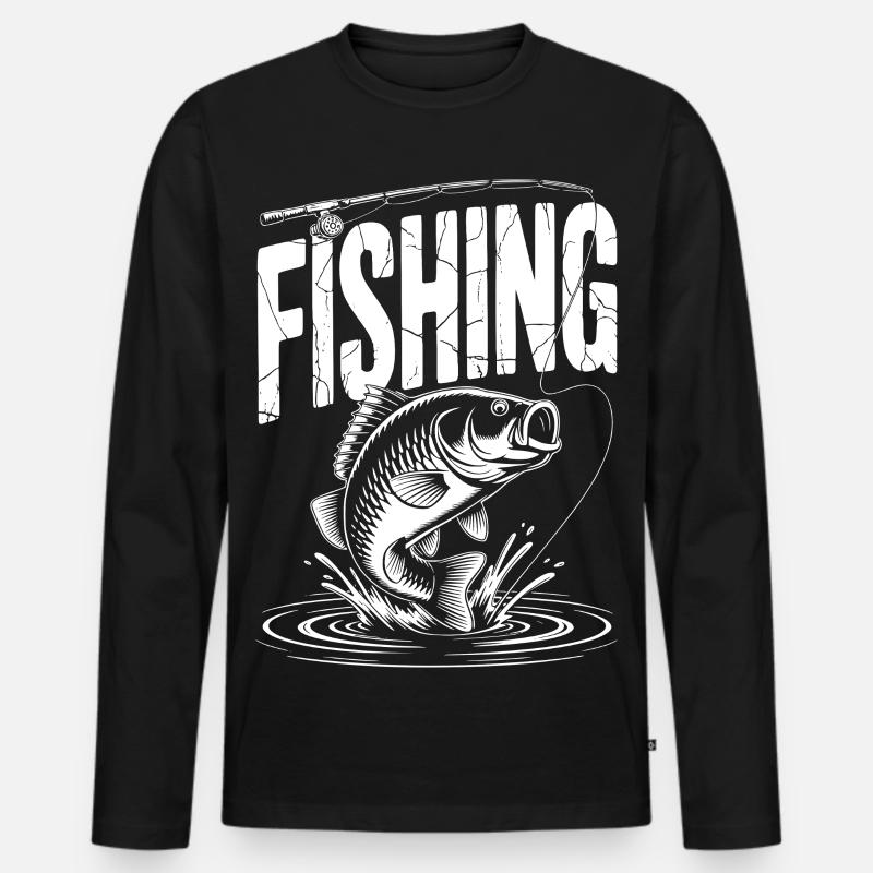 Fischen Karpfen  - Männer Premium Bio Langarmshirt - Schwarz