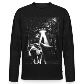 OVNI et Chien Chemise Fun Shirt - T-shirt manches longues Premium bio Homme - noir - Devant - Nico (187cm)