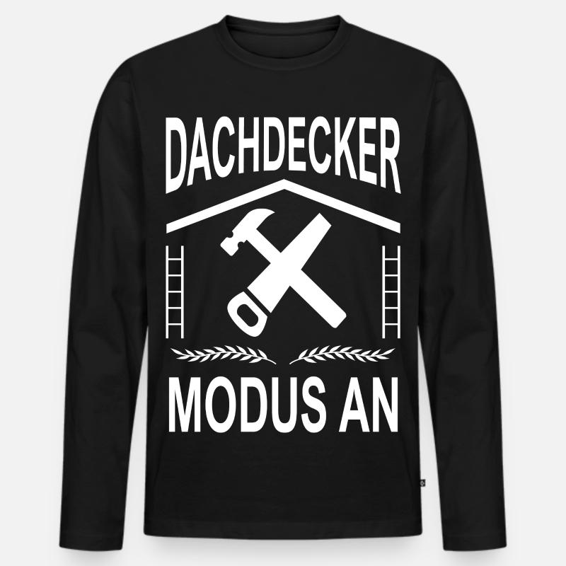 Dachdecker Modus AN - Männer Premium Bio Langarmshirt - Schwarz