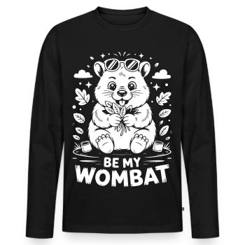 Doux amour de Wombat - T-shirt manches longues Premium bio Homme - noir - Devant - Nico (187cm)