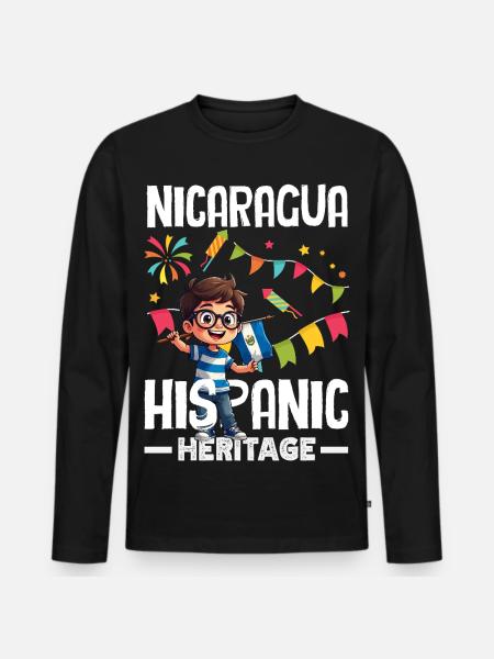 Nicaragua Flag Pride & Home - Men's Premium Organic Long Sleeve Shirt - black