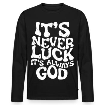 Christian with an inspiring motto of faith - Men's Premium Organic Long Sleeve Shirt - black - Front - Nico (187cm)