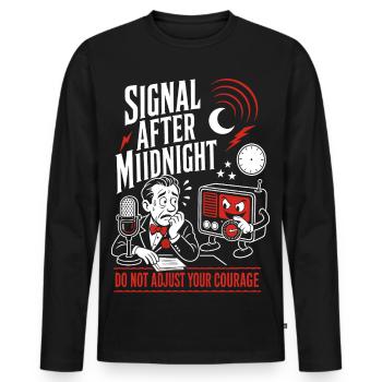 Signal après minuit Radio Horror - T-shirt manches longues Premium bio Homme - noir - Devant - Nico (187cm)