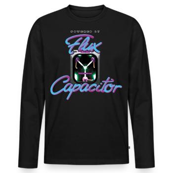 Retour Vers Le Futur Flux Capacitor - T-shirt manches longues Premium bio Homme - noir - Devant - Nico (187cm)