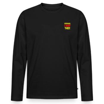 Reculez je chèvre ce 01 2 - T-shirt manches longues Premium bio Homme - noir - Devant - Nico (187cm)