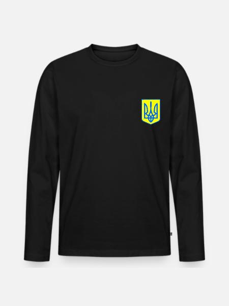 Ukraine - Männer Premium Bio Langarmshirt - Schwarz