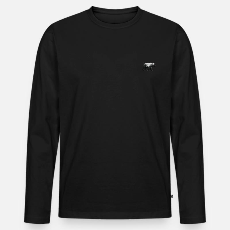 BEAR - Männer Premium Bio Langarmshirt - Schwarz