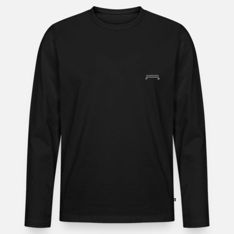 Einfeldträger mit Gleichstreckenlast - Männer Premium Bio Langarmshirt - Schwarz