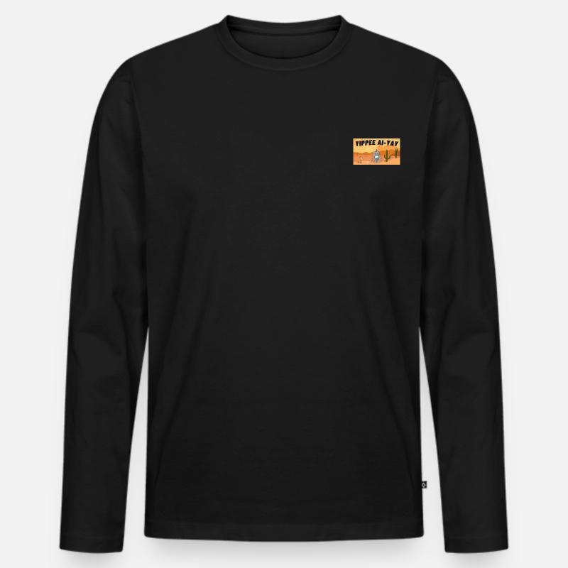KI trifft Prärie - Männer Premium Bio Langarmshirt - Schwarz