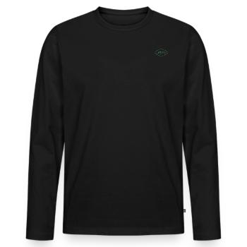 Jeryan Design in Green - Männer Premium Bio Langarmshirt - Schwarz - Vorne - Nico (187cm)