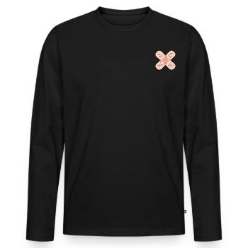 Symbole de blessure par bandage - T-shirt manches longues Premium bio Homme - noir - Devant - Nico (187cm)