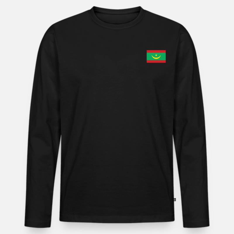 Mauretanien Flagge - Männer Premium Bio Langarmshirt - Schwarz