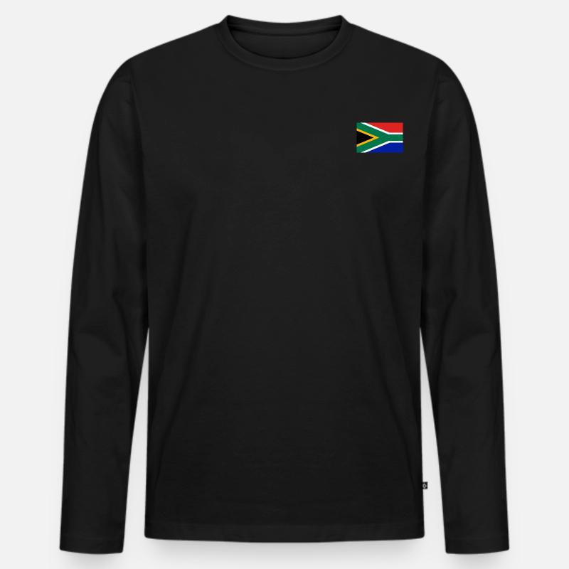 Südafrika Flagge - Männer Premium Bio Langarmshirt - Schwarz
