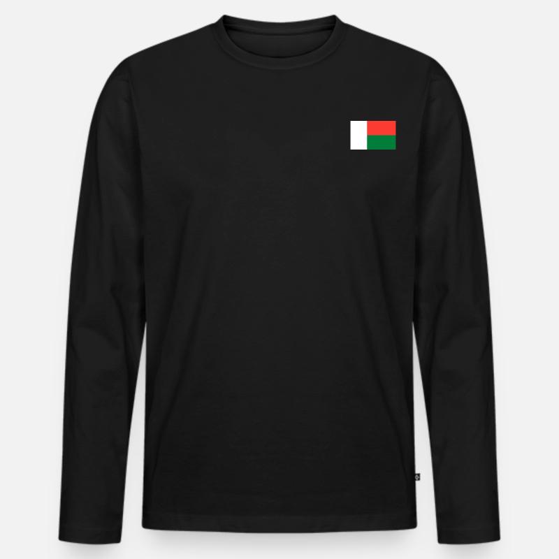 Madagaskar Flagge - Männer Premium Bio Langarmshirt - Schwarz