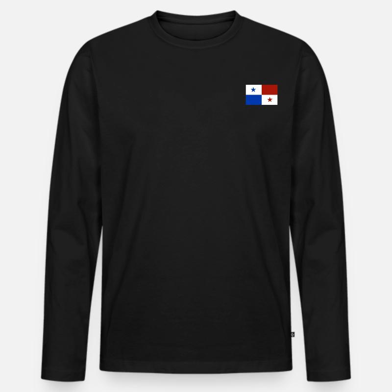 Panama Flagge - Männer Premium Bio Langarmshirt - Schwarz