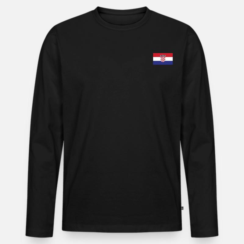 Kroatien Flagge - Männer Premium Bio Langarmshirt - Schwarz