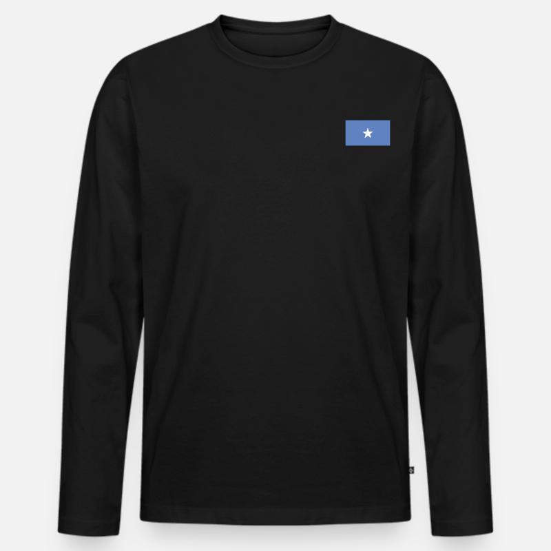 Somalia Flagge - Männer Premium Bio Langarmshirt - Schwarz