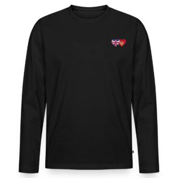 England Montenegro Flagge - Männer Premium Bio Langarmshirt - Schwarz - Vorne - Nico (187cm)