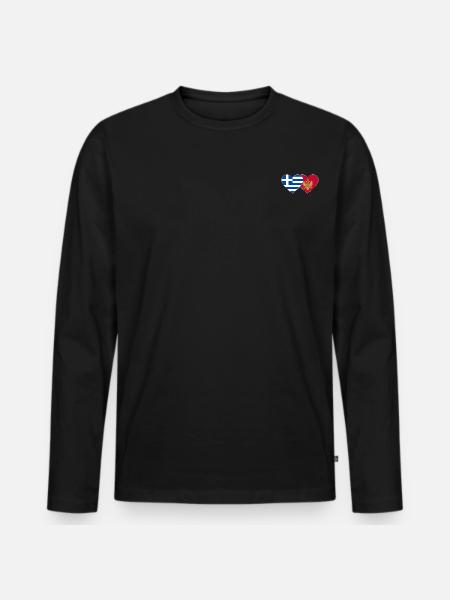 Greece Montenegro flag - Men's Premium Organic Long Sleeve Shirt - black
