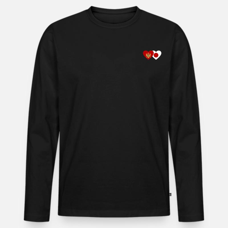 Montenegro Japan Flagge - Männer Premium Bio Langarmshirt - Schwarz