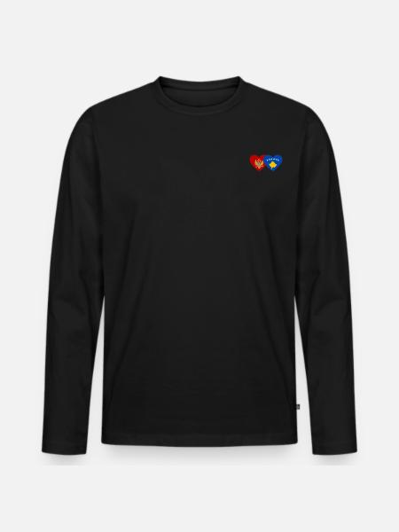 Montenegro Kosovo Flag - Men's Premium Organic Long Sleeve Shirt - black
