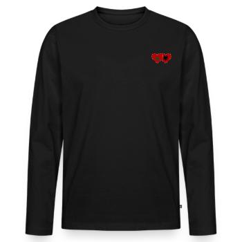 Marokko Albanien Flagge Herz - Männer Premium Bio Langarmshirt - Schwarz - Vorne - Nico (187cm)