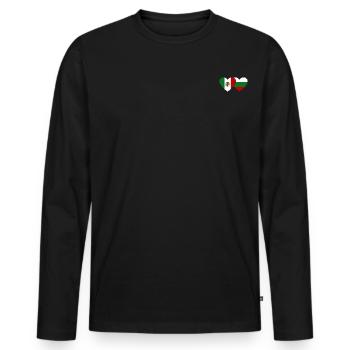 Mexico Bulgaria flag heart - Men's Premium Organic Long Sleeve Shirt - black - Front - Nico (187cm)