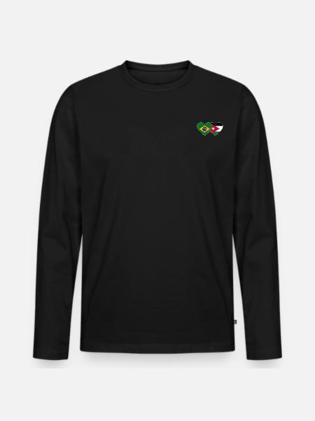 Brazil Jordan Flag Heart - Men's Premium Organic Long Sleeve Shirt - black