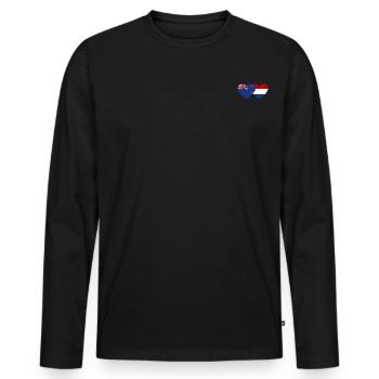 Cœur de drapeau de Nouvelle-Zélande - T-shirt manches longues Premium bio Homme - noir - Devant - Nico (187cm)