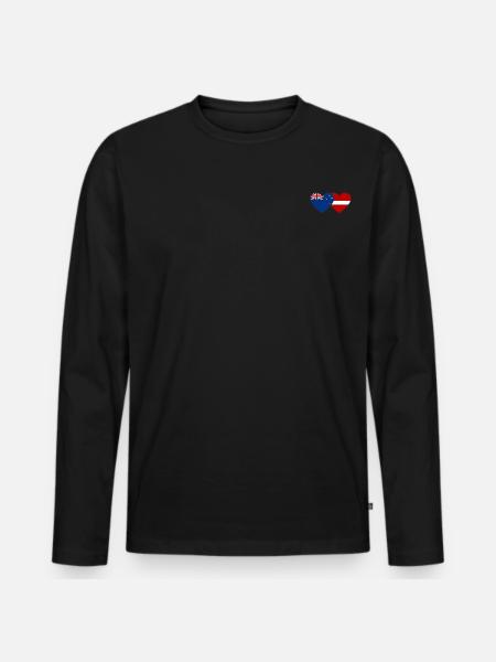 Neuseeland Lettland Flagge - Männer Premium Bio Langarmshirt - Schwarz