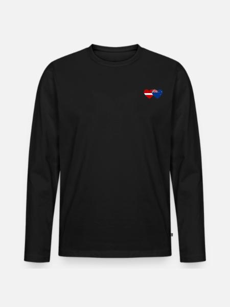 Lettonie Drapeau néo-zélandais - T-shirt manches longues Premium bio Homme - noir
