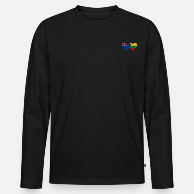 Neuseeland Litauen Flagge - Männer Premium Bio Langarmshirt - Schwarz