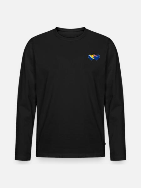 Bosnien Neuseeland Flagge - Männer Premium Bio Langarmshirt - Schwarz